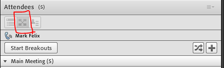 Screenshot: The breakout button in the Atteendee pod